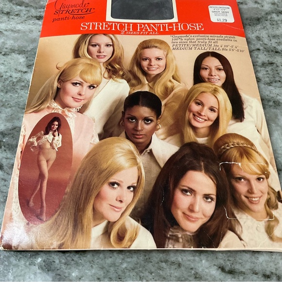 Vintage stretch panti-hose grey mist size petite/medium 1960/70’s - Picture 2 of 6